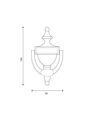 Desenho Aldrava de porta VICTORIEN B em latão titânio PVD EUROWALE
