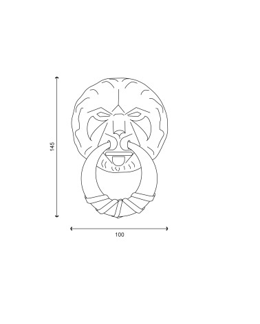 Desenho Aldrava de porta LION em latão titânio PVD EUROWALE
