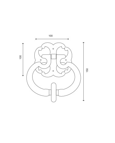 Desenho Aldrava de Ferro Fundido EUROWALE