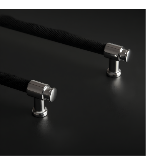 Puxador de móvel anodizado preto/cromado brilhante GALIUM puxador design