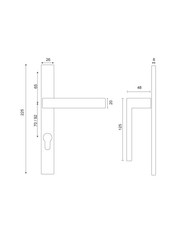 Desenho Majestea sobre placa 26 entraxe 70 inox EUROWALE