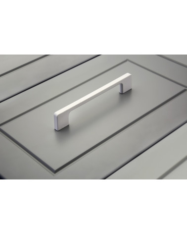 Puxador de móvel branco brilhante TECHNO puxador design visto de cima inclinado
