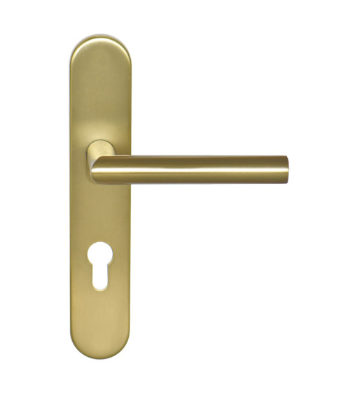 Puxador Altesse Dourado Acetinado em placa cilindro ea70 EUROWALE