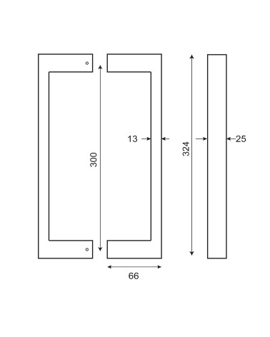 Desenho Puxador de correr Majestea inox EUROWALE