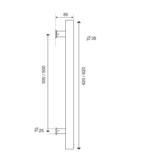 Puxador Bordeaux reto inox 316 EUROWALE