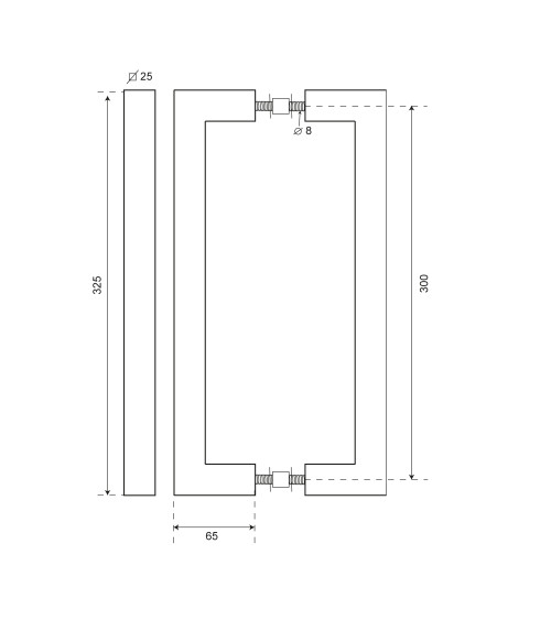 Puxador de puxar quadrado inox simples EUROWALE