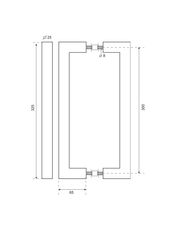 Desenho puxador de puxar quadrado inox simples EUROWALE