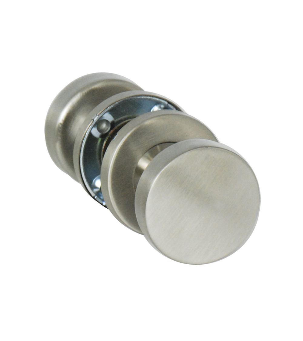 Puxador de porta botão duplo Cilindro plano inox EUROWALE