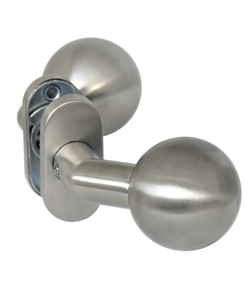 Puxador de porta bola dupla desviada roseta redonda EUROWALE