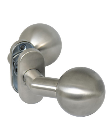 Puxador de porta bola dupla desviada roseta redonda EUROWALE