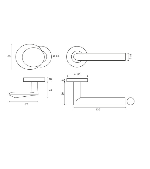 Conjunto de puxadores de patamar em inox para uso intensivo - modelo Altesse/Amande