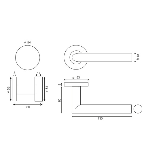 Conjunto palier botão Cilindro-Altesse roseta EUROWALE