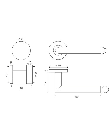 Desenho Conjunto palier botão Cilindro-Altesse roseta EUROWALE