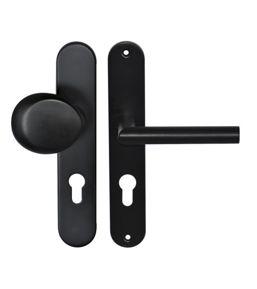 Puxador de porta de patamar Altesse preto cilindro 70 EUROWALE
