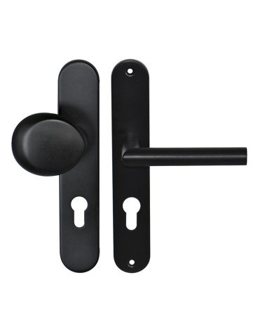 Puxador de porta de patamar Altesse preto cilindro 70 EUROWALE