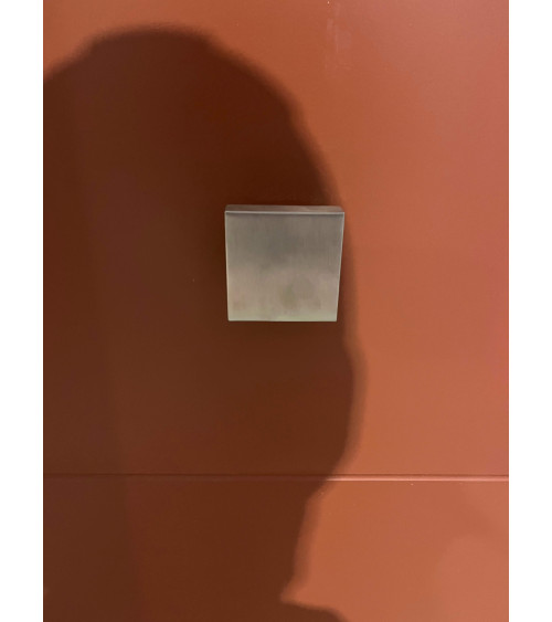 Botão de Porta Quadrado 70x70mm Centro em Inox com Escudo 52mm