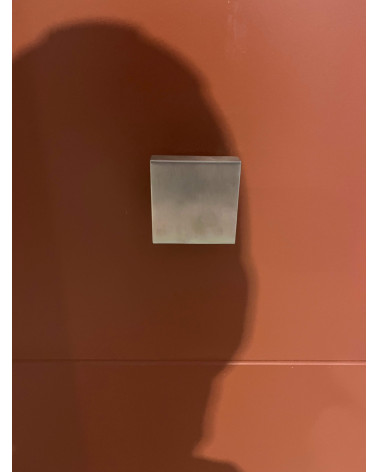 Botão de Porta Quadrado 70x70mm Centro em Inox com Escudo 52mm
