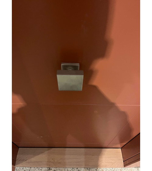 Botão de Porta Quadrado 70x70mm Centro em Inox com Escudo 52mm