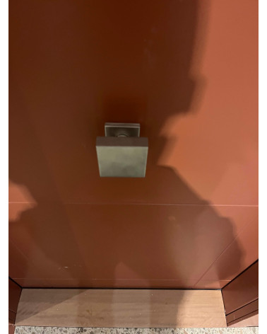 Botão de Porta Quadrado 70x70mm Centro em Inox com Escudo 52mm