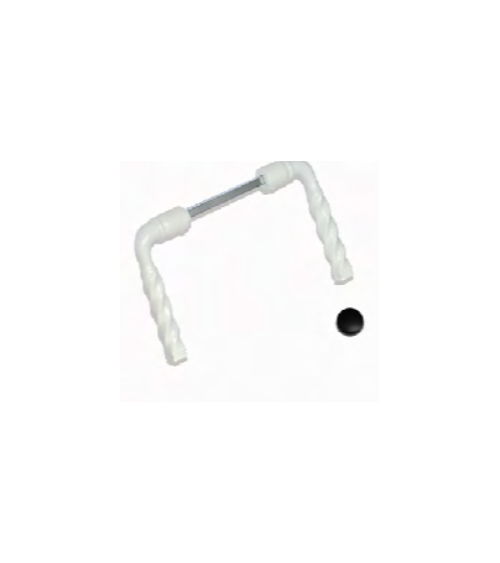Puxador de portão torsado lacado branco – Quadrado 7 mm
