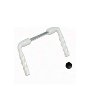 Puxador de portão torsado lacado branco – Quadrado 7 mm