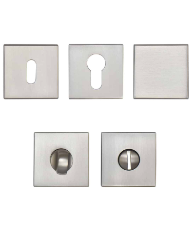 Puxadores de porta quadrados cor níquel acetinado Marquess