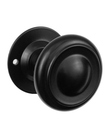 Botão de porta retro preto mate em placa longa para porta, portão e portinhola – Coleção Elisabeth