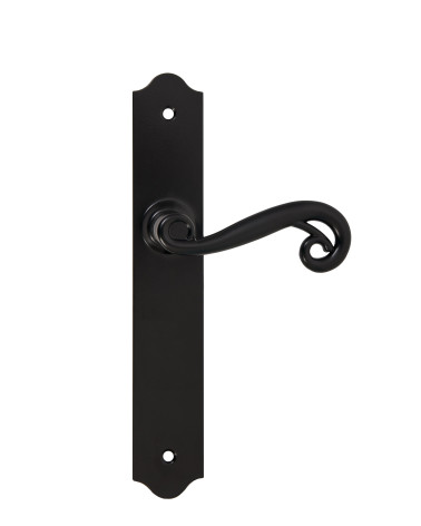 Puxadores de porta retro pretos mate em placas longas para portas, portões e portinholas – Coleção Charlotte