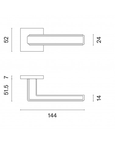 Puxador de porta RAFLESIA com dimensões