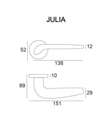 Puxador de porta JULIA com legendas