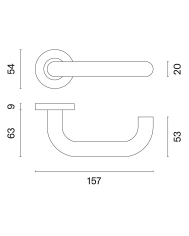 Puxadores de porta cor inox OVAL 1704