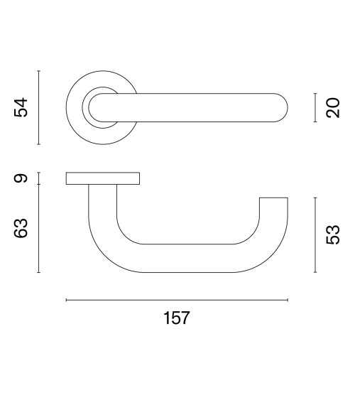 Maçaneta de porta clássica OVAL 1704 ferragens design