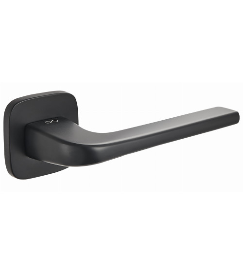 Maçaneta de porta Solo preto arredondada