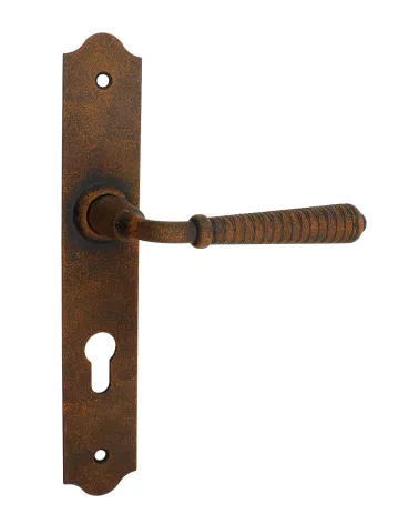 Puxadores de porta retro ferrugem em placas compridas para portas, portões e portinholas – Coleção Hinon