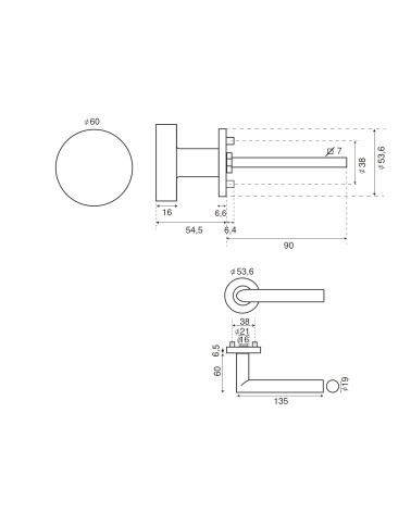 Conjunto de puxadores palier inox para uso intensivo - modelo Altesse/Muka