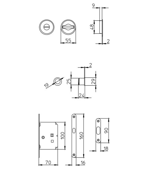 Puxador para porta de correr chique MANDELLI 1118TN/S puxador design cor 4