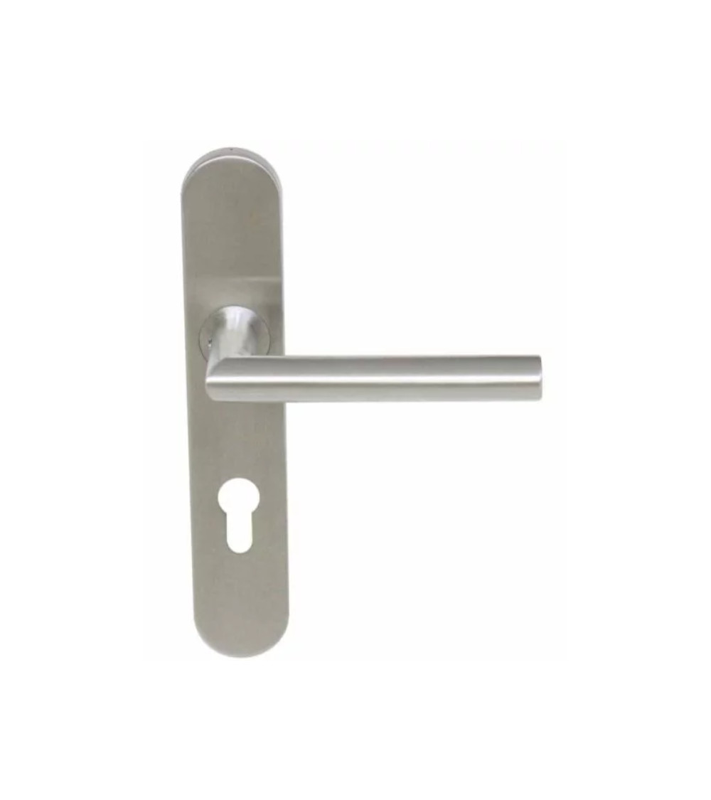 Puxador de porta elegante em pequena placa inox escovado 165 Altesse - MillaPoignées