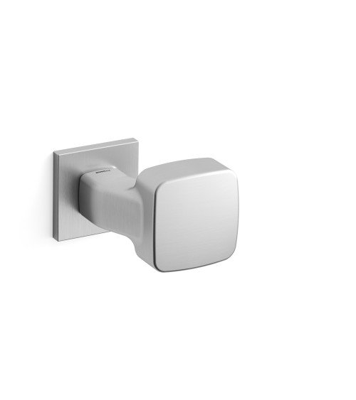 Botão de porta cromado acetinado Mandelli Carrè puxador design