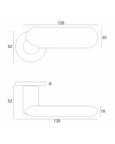 Puxador de porta KELEDRES com dimensões