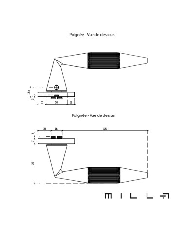 Puxador de porta contemporâneo IDESA com dimensões