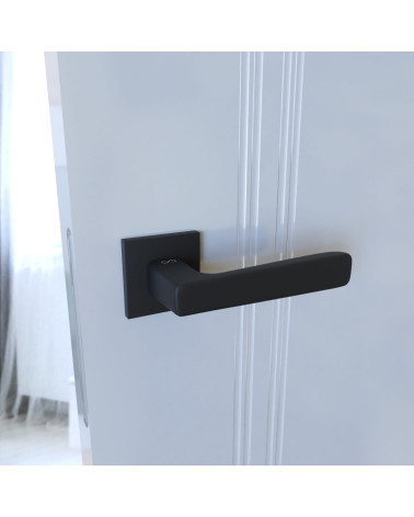 Puxador de porta preto PARMA design vista lateral numa porta