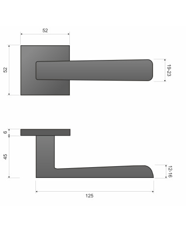 Puxador de porta PARMA com dimensões
