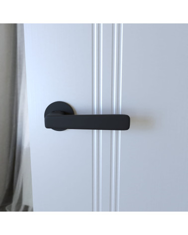Puxador de porta preto PARMA ferragens design vista de frente