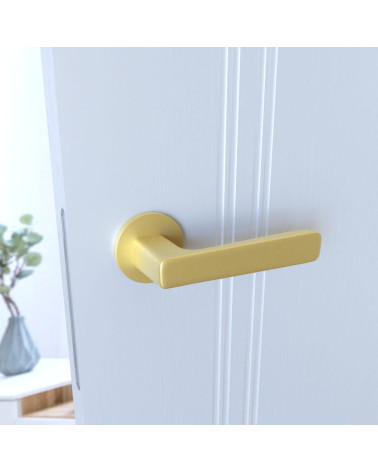 Puxador de porta ouro mate PARMA ferragens design vista lateral