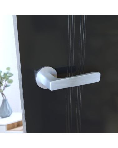 Puxador de porta cromado acetinado PARMA ferragens design vista lateral