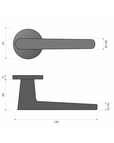 Puxador de porta TOKYO com dimensões