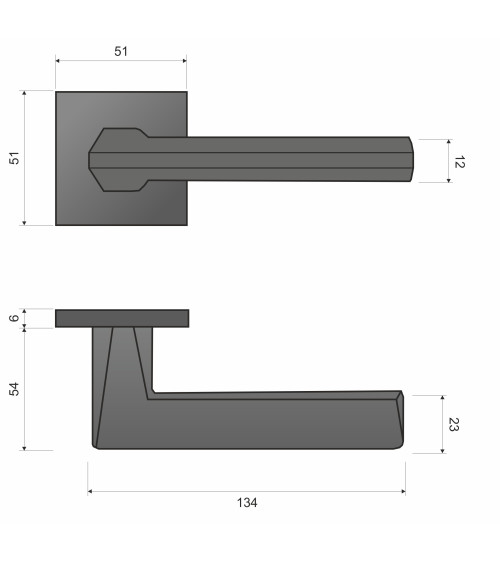 Puxador de porta em zamak ARA puxador design