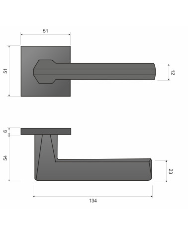 Puxador de porta ARA com dimensões