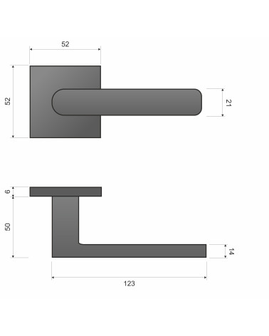 Puxador de porta TORINO com dimensões