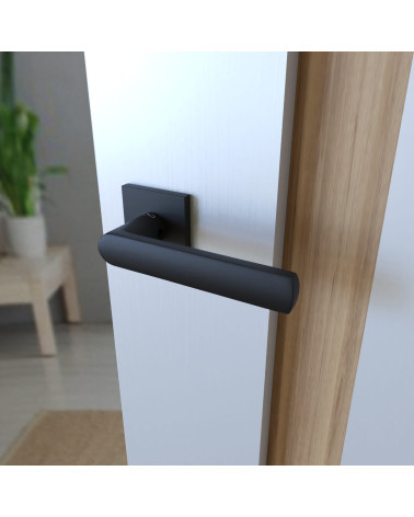 Puxador de porta preto TORINO ferragens design vista de cima inclinada